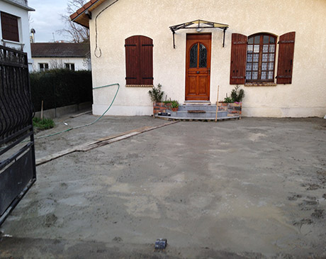 Réalisation d'une chappe et pose de dalle avant à Aulnay Sous Bois 93